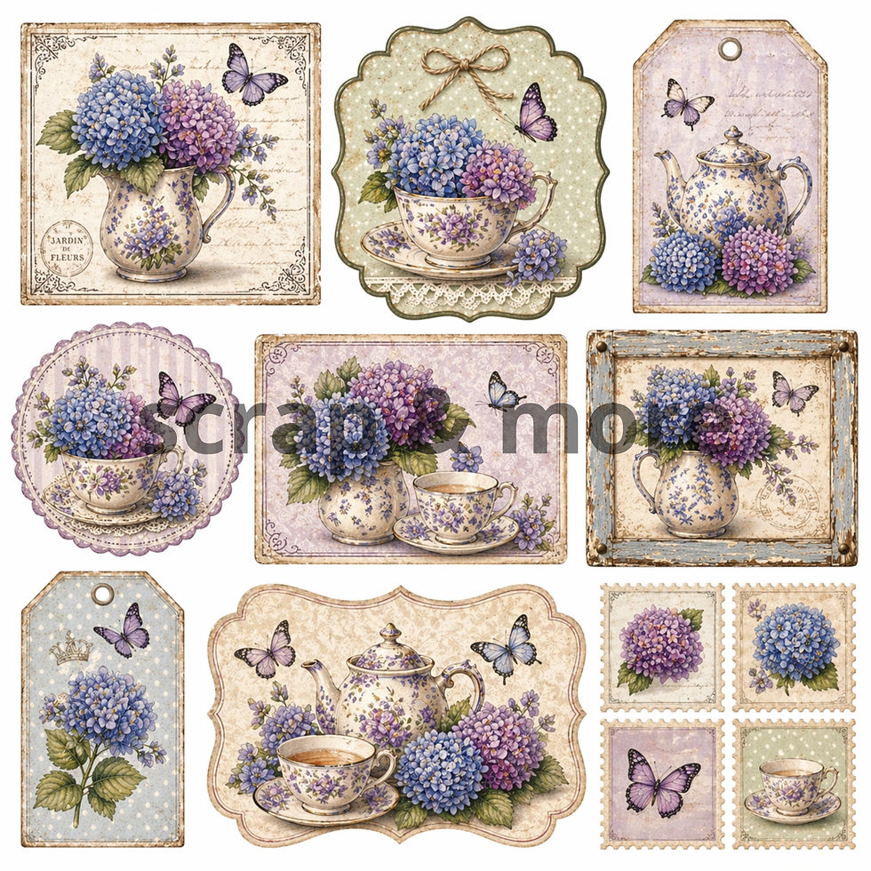Miniatura: Hydrangea Kit Junk Journal