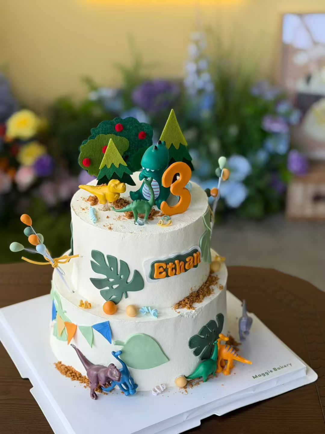 Dino Party Two Tier Cake