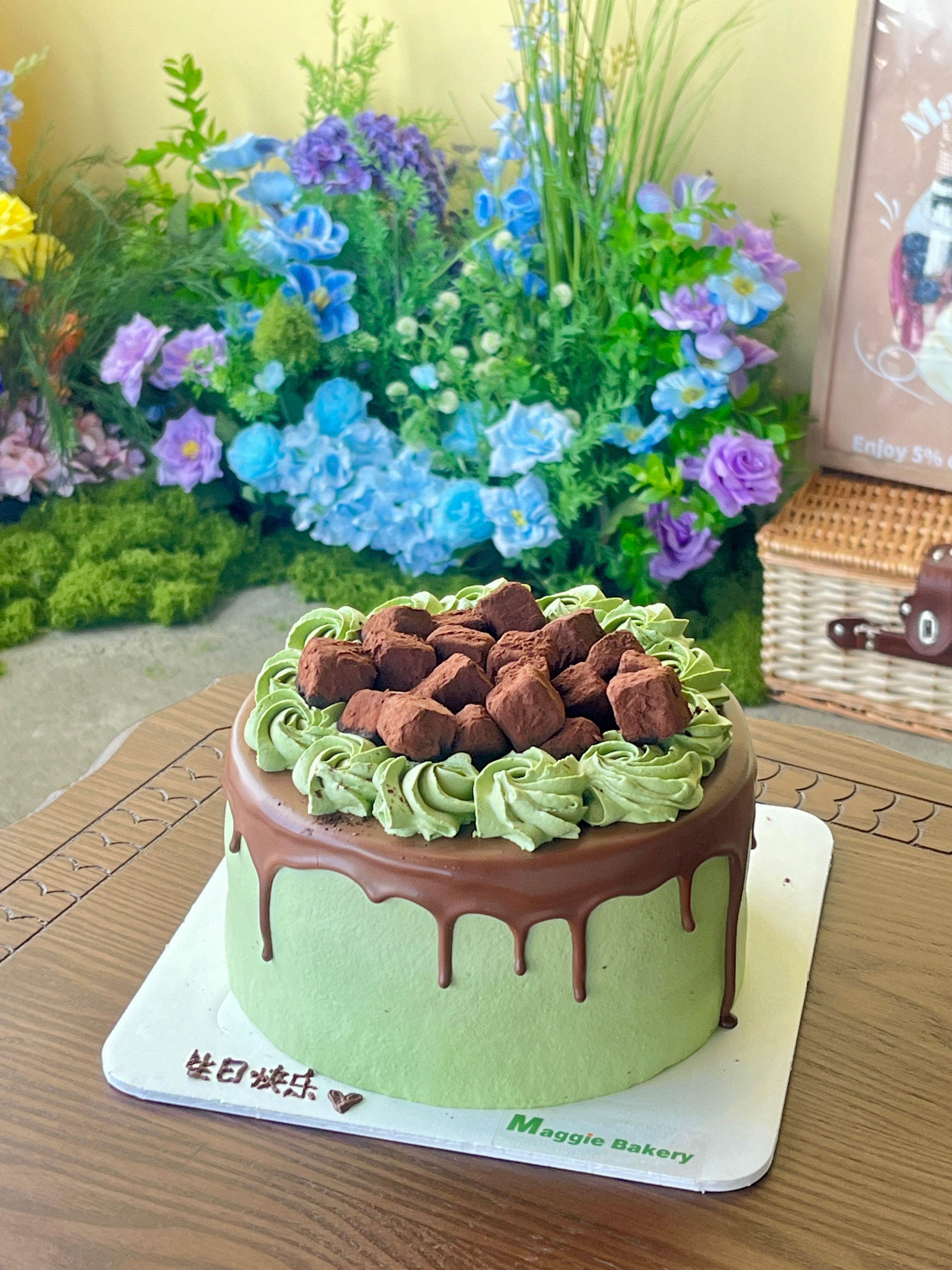 Nama chocolate Matcha Cake