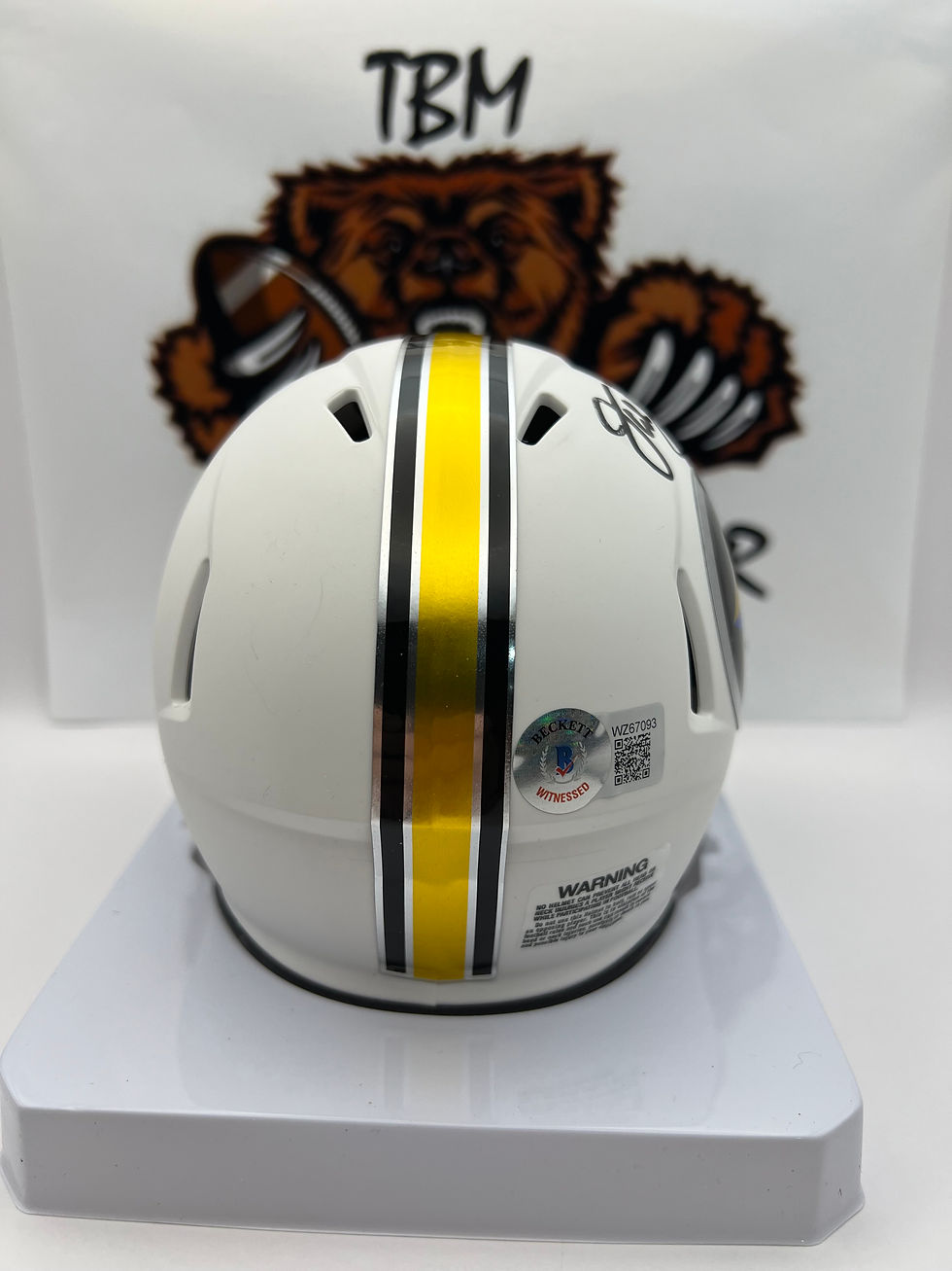 Thumbnail: Jack Lambert w/ HOF '90 Pittsburgh Custom Concept Flat White Mini (Beckett)