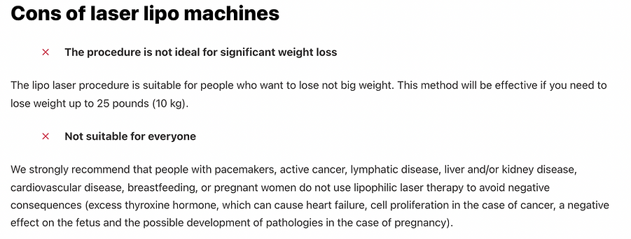 Cons of Lipo