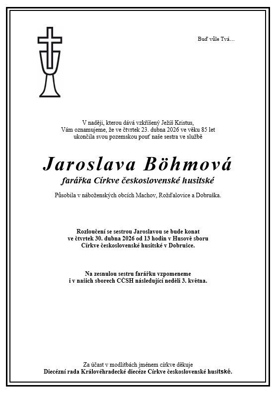 Smuteční oznámení