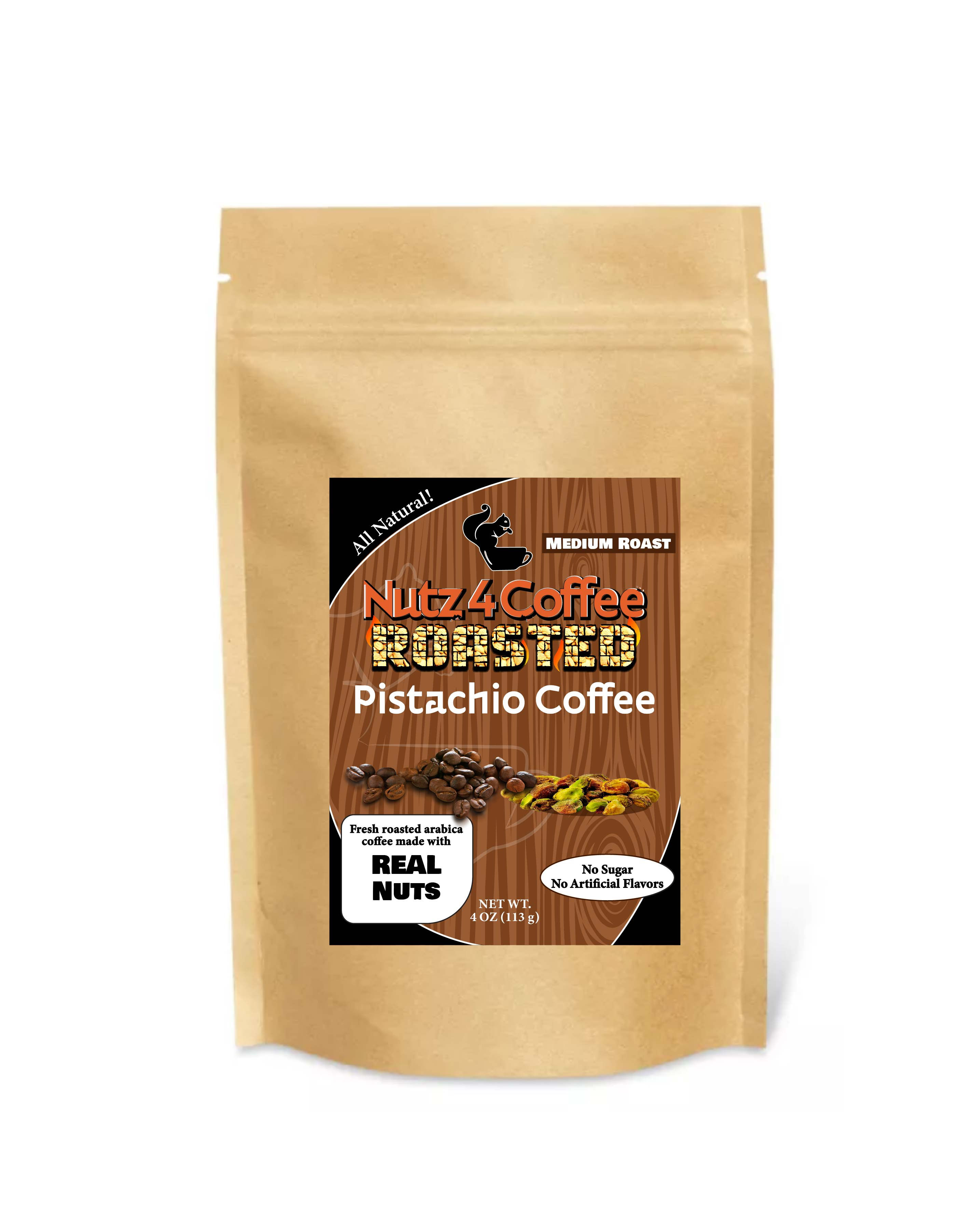 12 oz Nutz 4 Coffee Roasted Pistachio Coffee (3 4oz bags)
