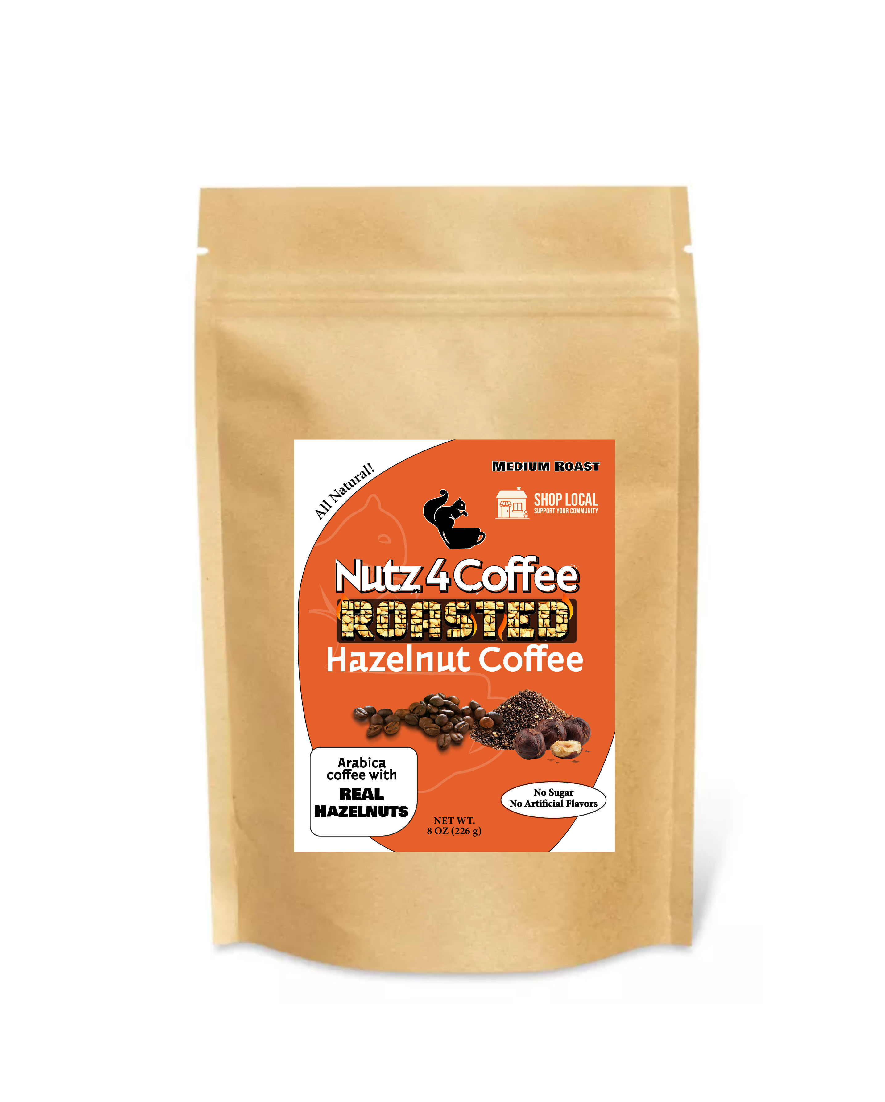 8 oz Nutz 4 Coffee Roasted Hazelnut Coffee