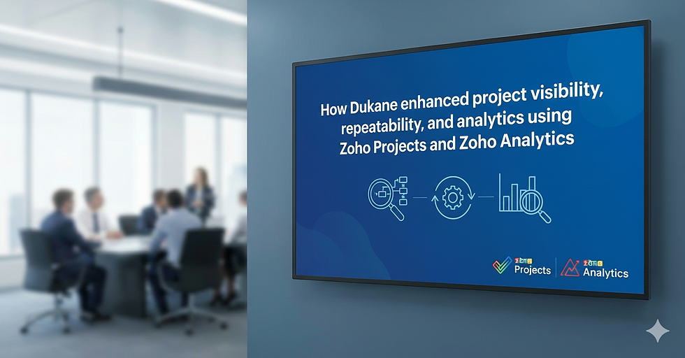 How Dukane enhanced project visibility, repeatability, and analytics using Zoho Projects and Zoho Analytics