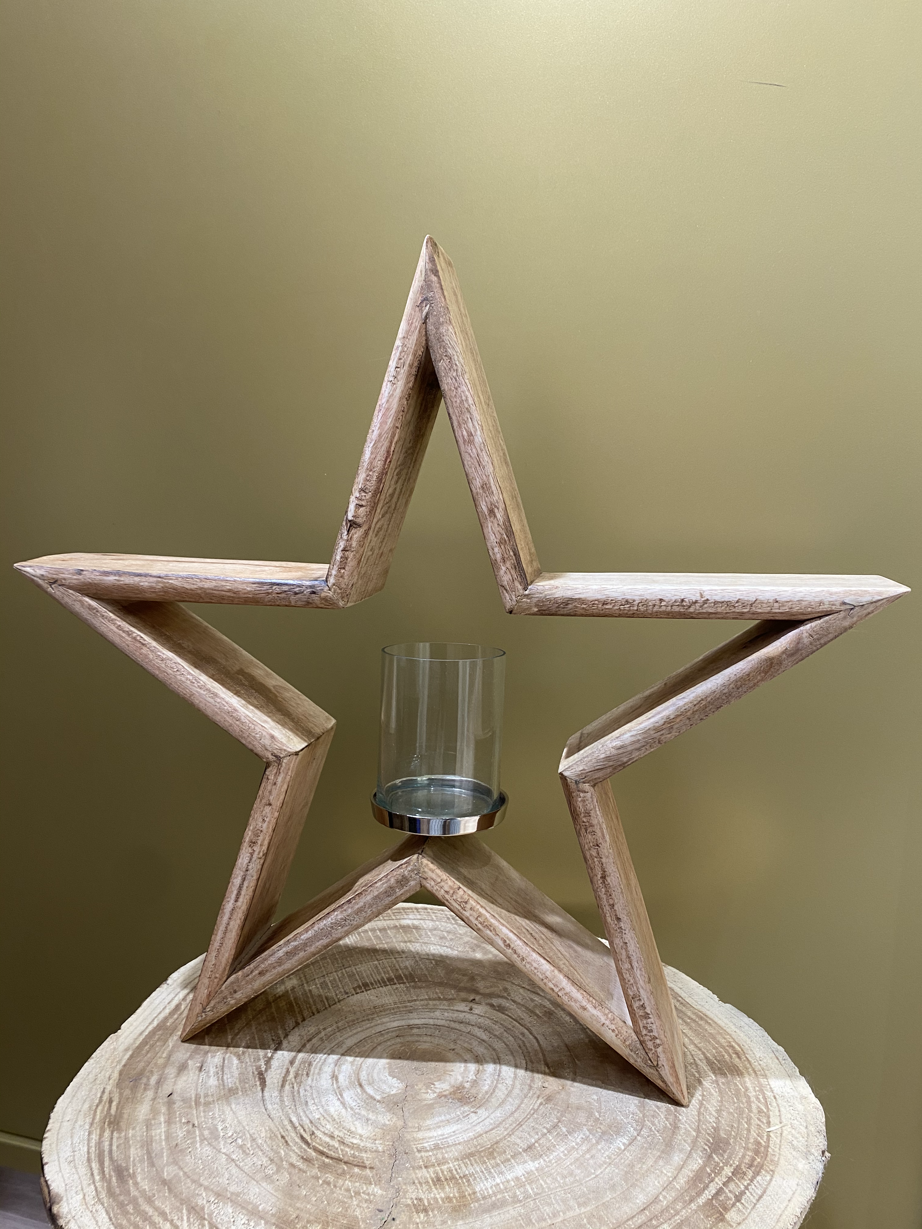 Bougeoir Étoile Bois