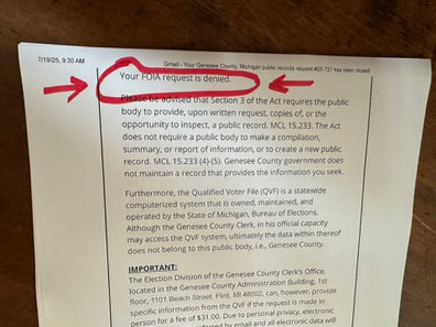 BREAKING NEWS: Michigan Fair Elections Institute Sues Genesee County Clerk