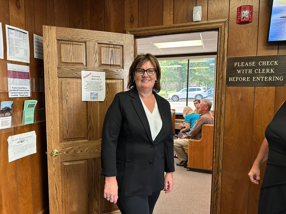 Stephanie Scott appearing in District Court, August 11, 2025. Photo credit: Kristine Christlieb