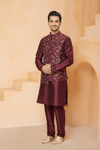 Maroon Modis Coat Price Maroon Color Modi Coat Set The Swayamvar