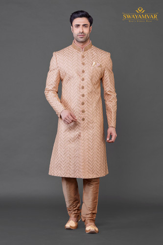 Peach color Sherwani - Main Image