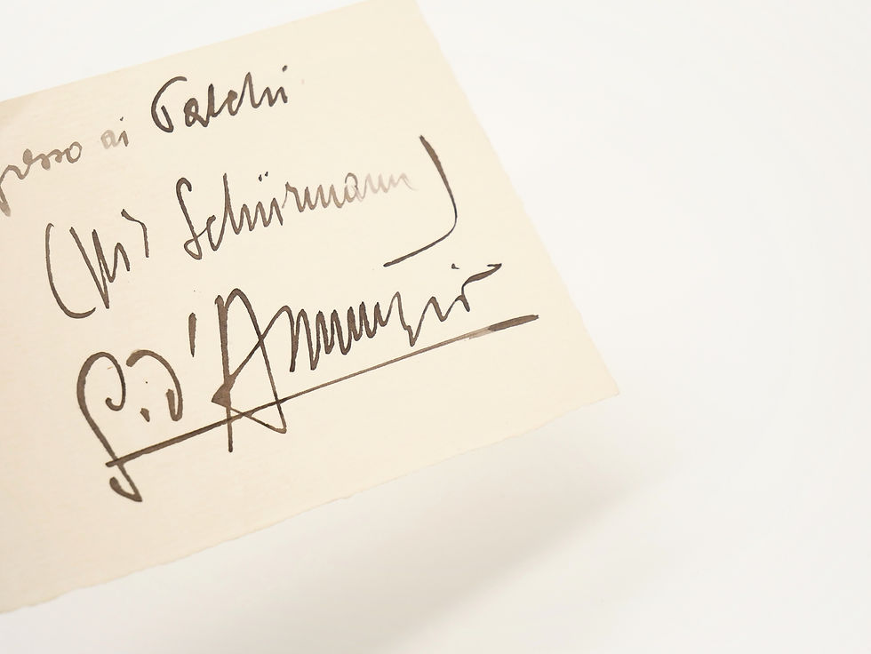 Miniature : ANNUNZIO Gabriele (d') - Billet pour Schürmann