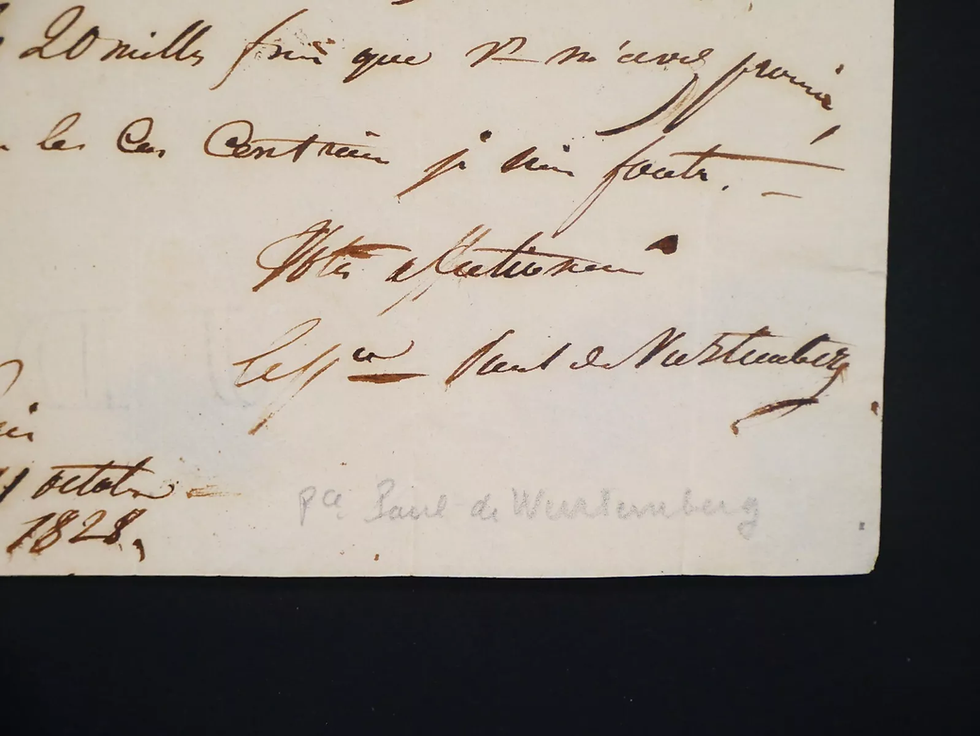 Miniature : WURTEMBERG autographe
