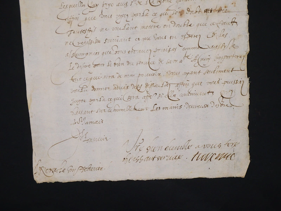 [Guerre des Religions] - Manuscrit de la TOUR d'AUVERGNE au maréchal de MATIGNON