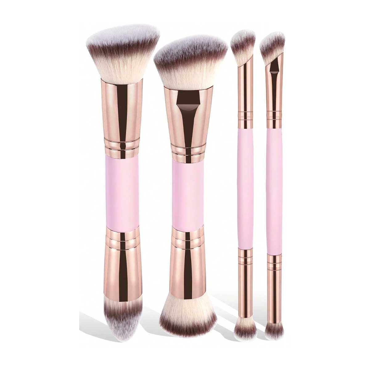 4pcs Basic Makeup Brushes Set With Box Dual-ended Foundations Powder Blush Detai
