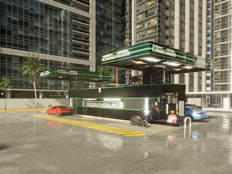 Estaciones de Servicio en el espacio de un estacionamiento de Shopping