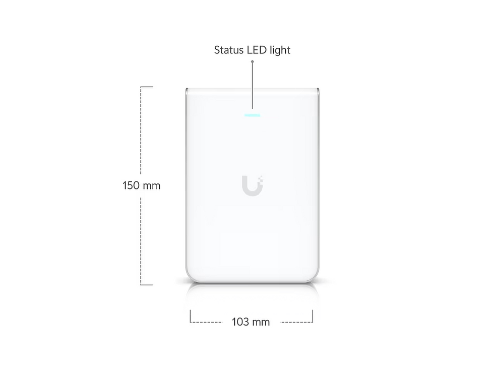Thumbnail: Ubiquiti U7-Pro-Wall UniFi Access Point WiFi 7 Pro Wall front dimensions