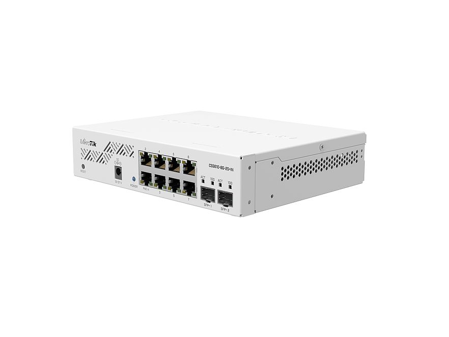 Thumbnail: MikroTik CSS610-8G-2S+IN 8x Gigabit Ethernet switch with 2 SFP+