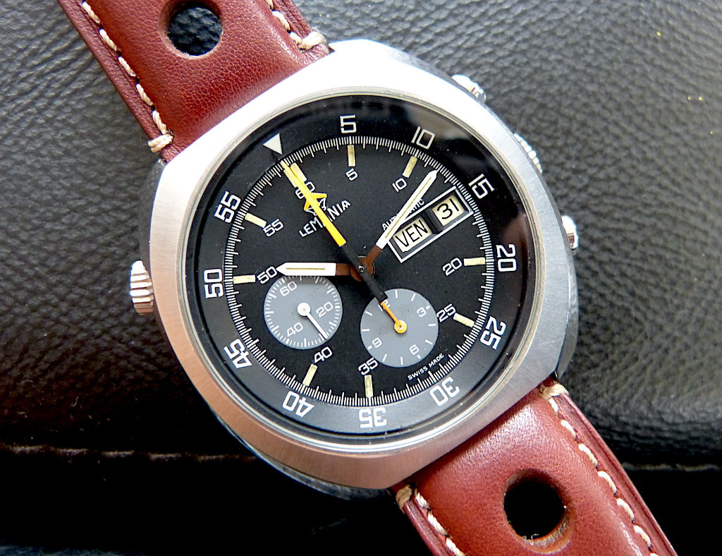 LEMANIA 11004 NOS 1970 Huge Automatic 5012 chronograph SERVICED