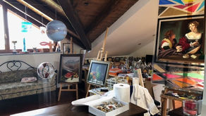 Gli Artisti di Borgo di Lanzo Torinese per i premi dei vincitori dell'edizione 2021