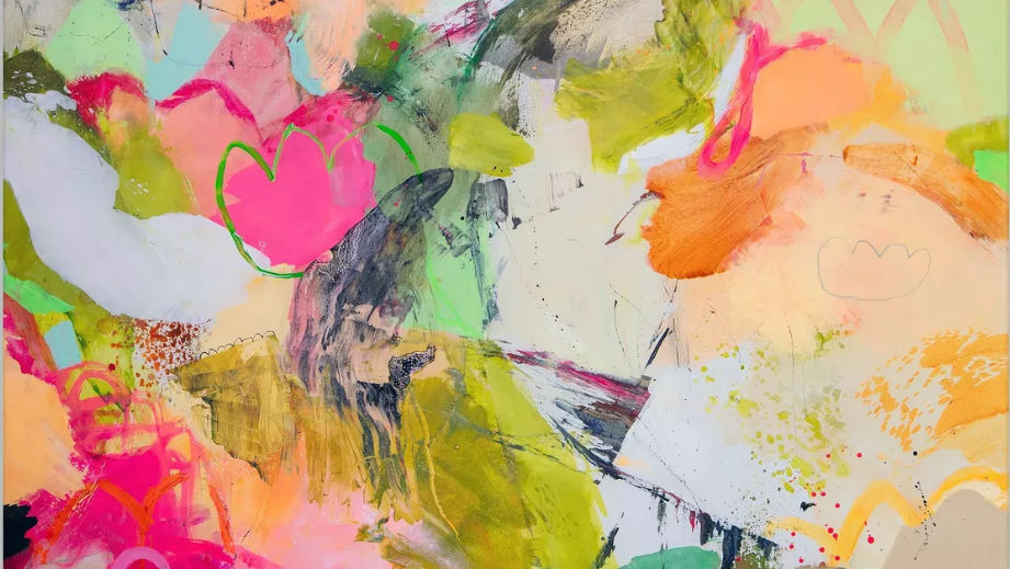 Private family art session creating an abstract canvas