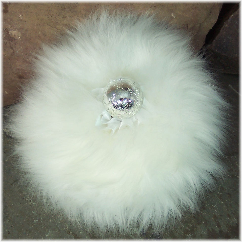 Thumbnail: Art Glass Vanity Powder Dish and Puff