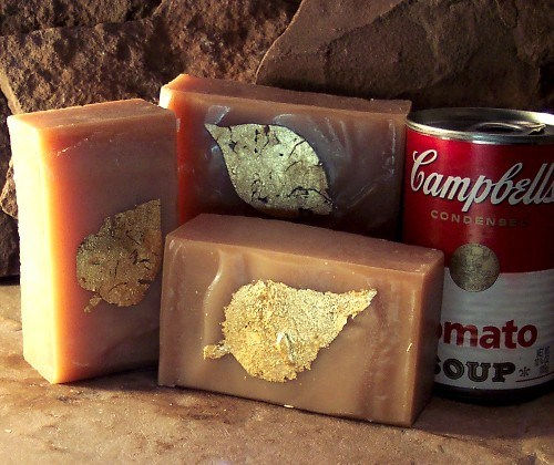 Thumbnail: Sandalwood Amber Handmade Soap Gold Leaf