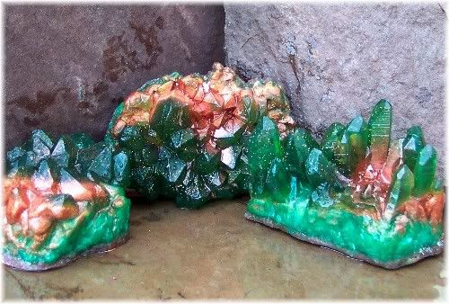 Thumbnail: Emerald and Copper Raw Crystal Geode Soap