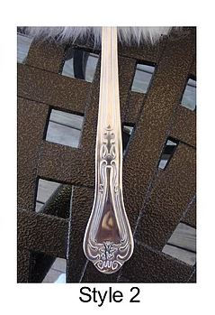 Thumbnail: Silver Long Handled Powder Puff  Extra Large Size