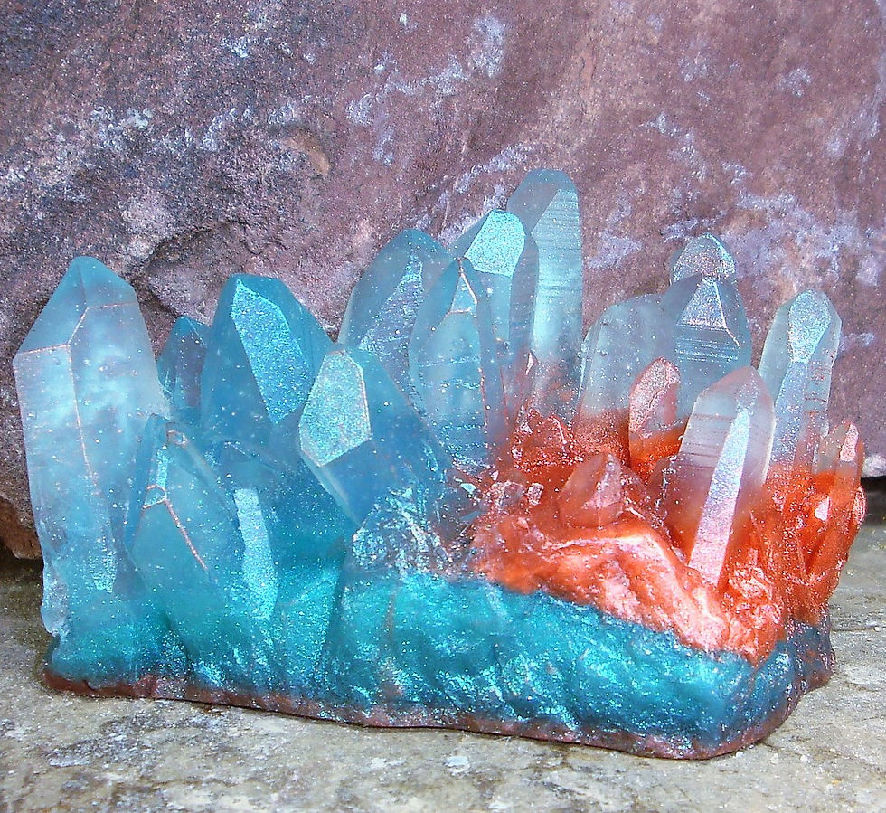 Thumbnail: Aquamarine Gemstone Crystal Soap Rocks - Choice of Style - One Bar