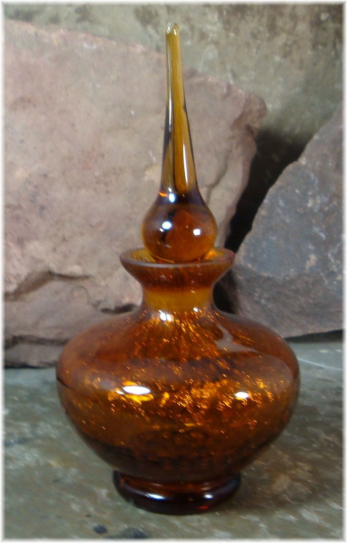 Thumbnail: Sacred Amber Perfumed Oil Blown Glass Bottle