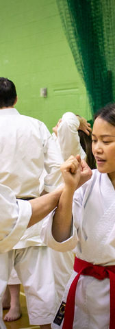 Martial Arts Photography:
two students practicing during a Karate seminar