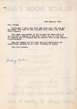 _07 Letter to Aubrey Williams. 19th Jan. 1979. Huntley Archives at London Metropolitan Archives-Arch