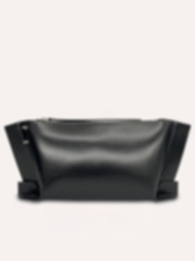 pinar clutch in black leather front