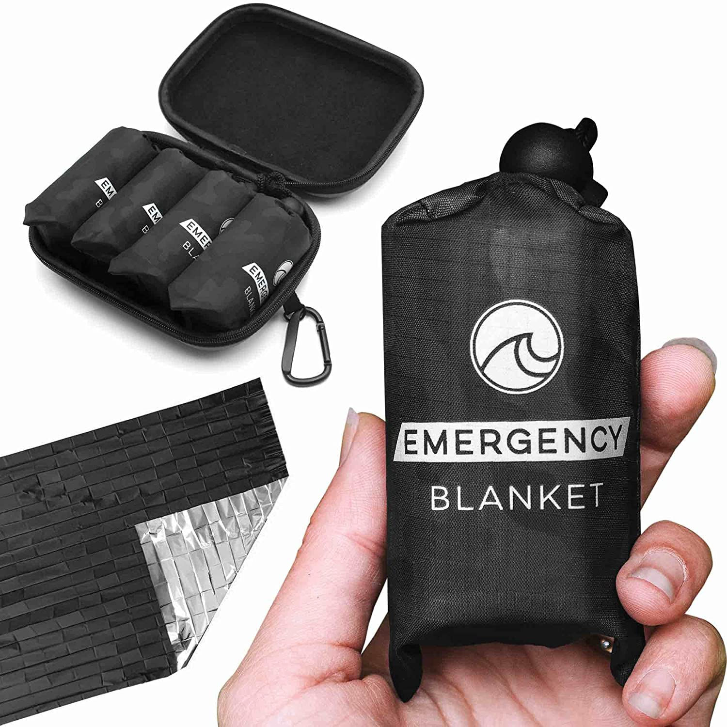 Oceas Outdoor Mylar Emergency Blankets - 4 Pack of Extra Large Thermal Foil Spac