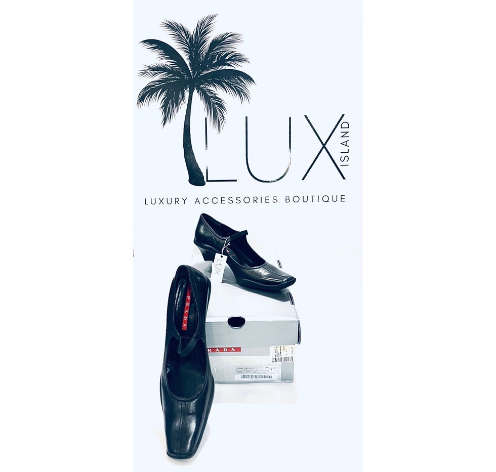 PRADA Black Leather Mary Jane Heels