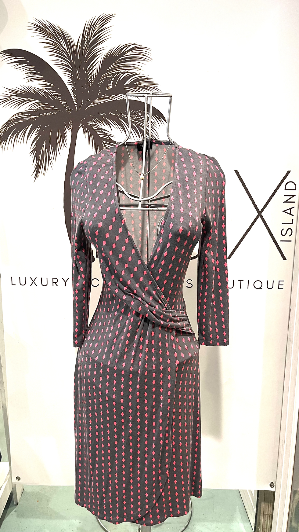 Thumbnail: ESCADA Pink Wrap Dress Size 32 