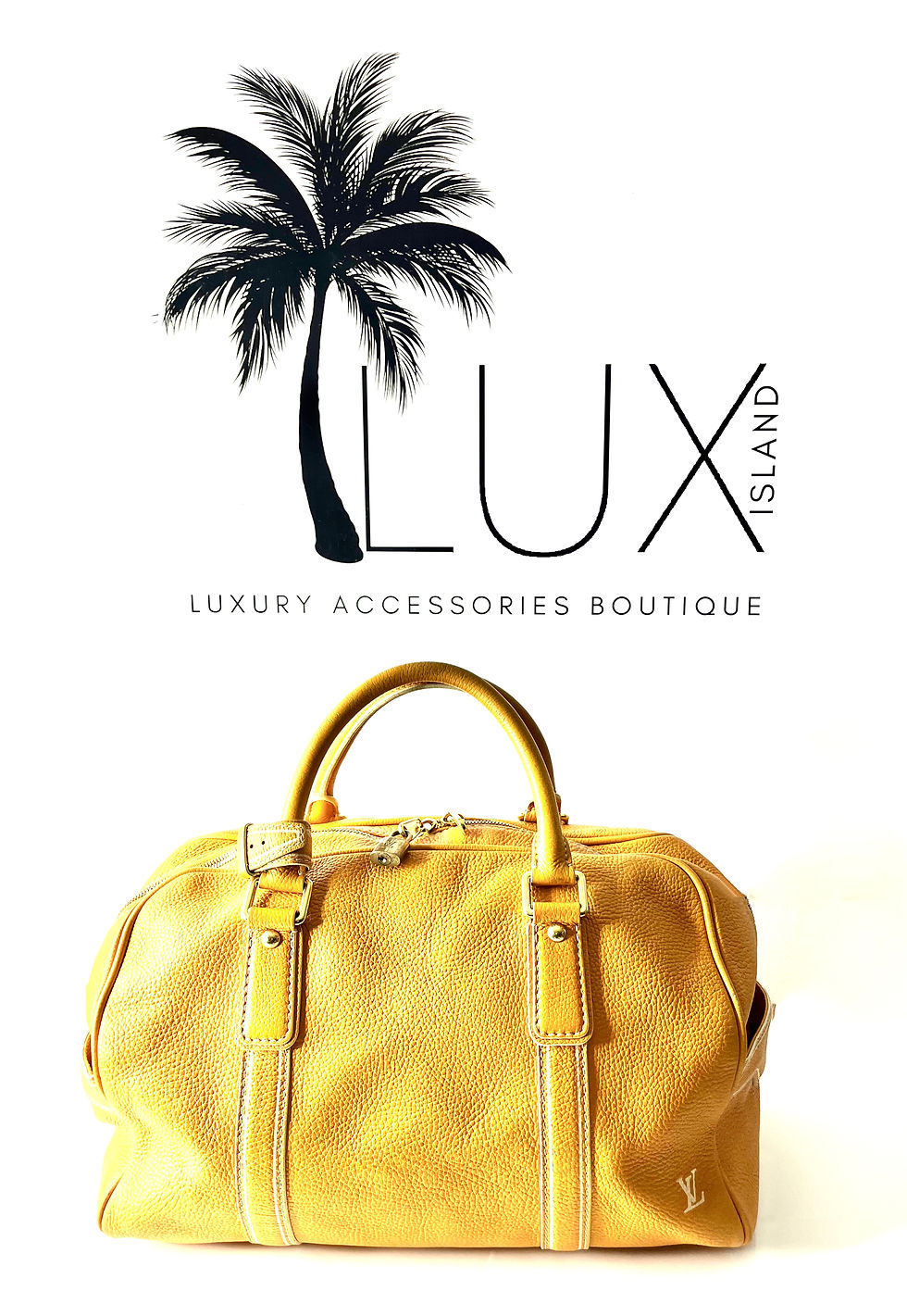 LOUIS VUITTON Weekender Carryall Boston Bag in Yellow Tobago Leather