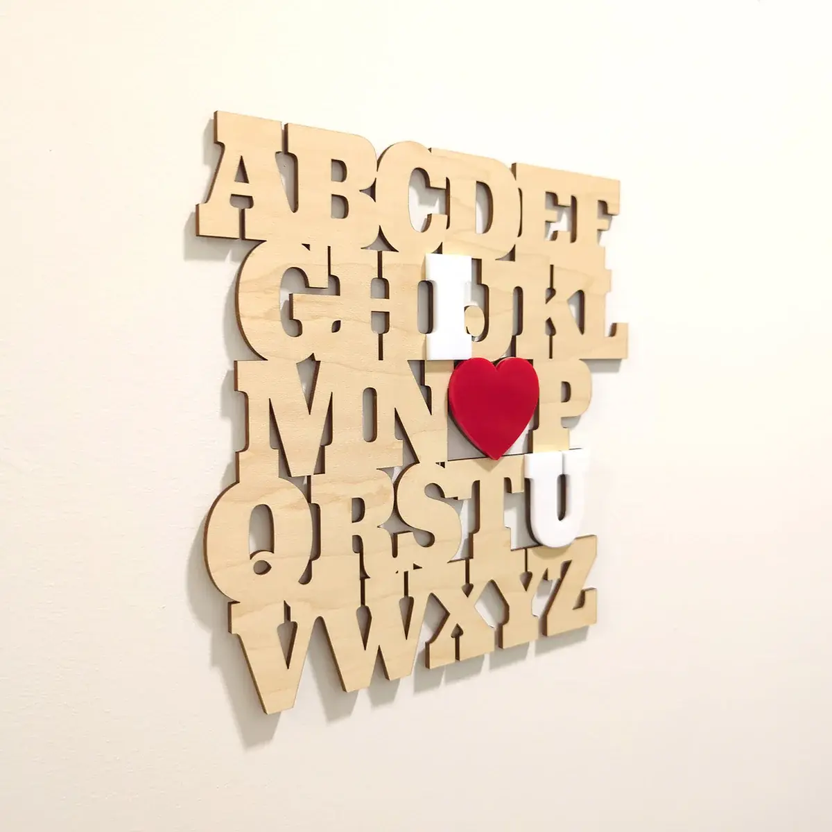 I HEART U  ALPHABET WALL ART
