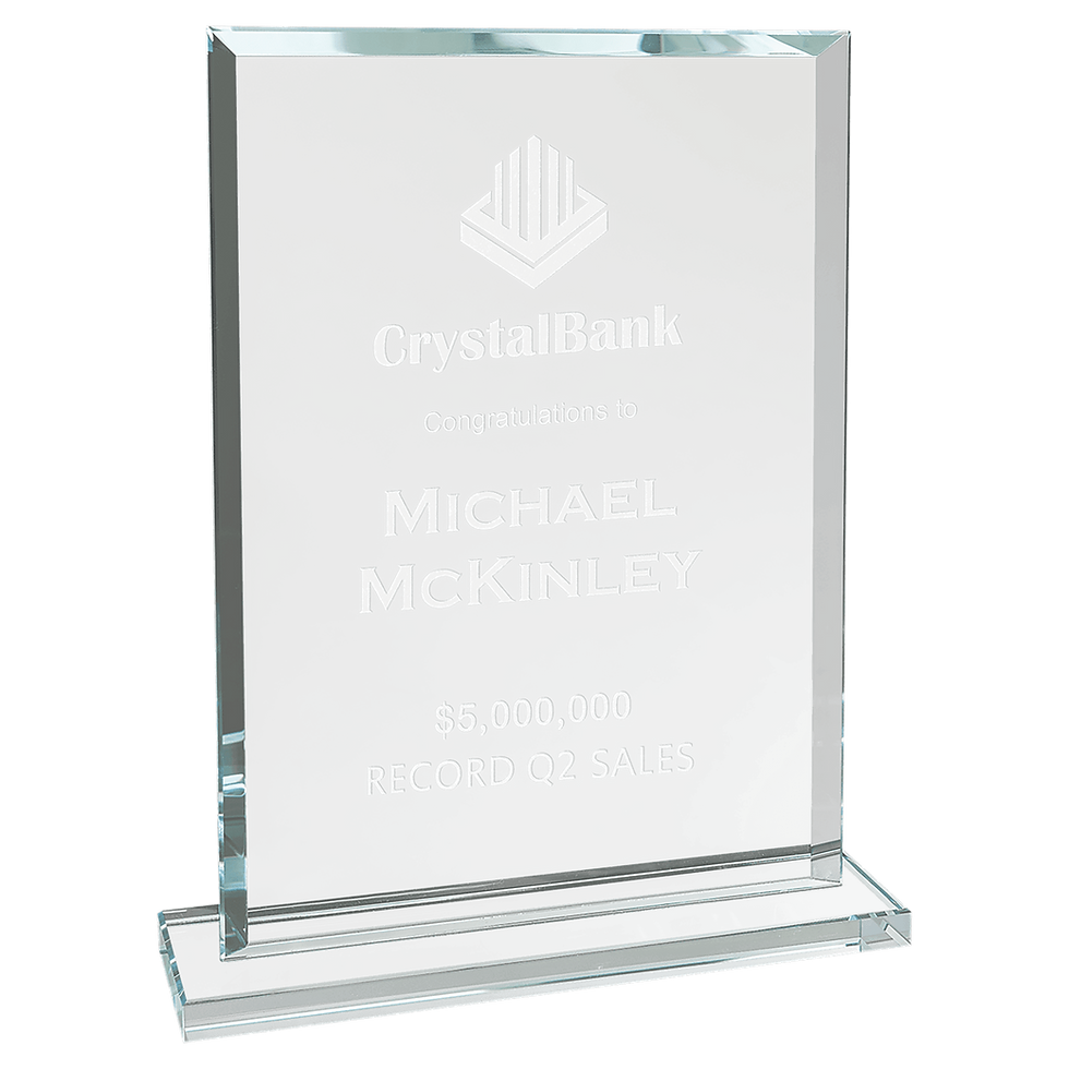 8 1/2" Rectangle Clear Glass Award