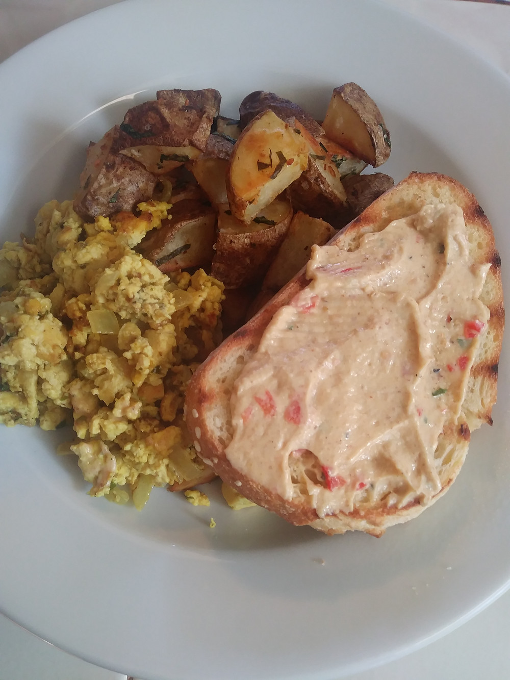Tofu scramble breakfast plate