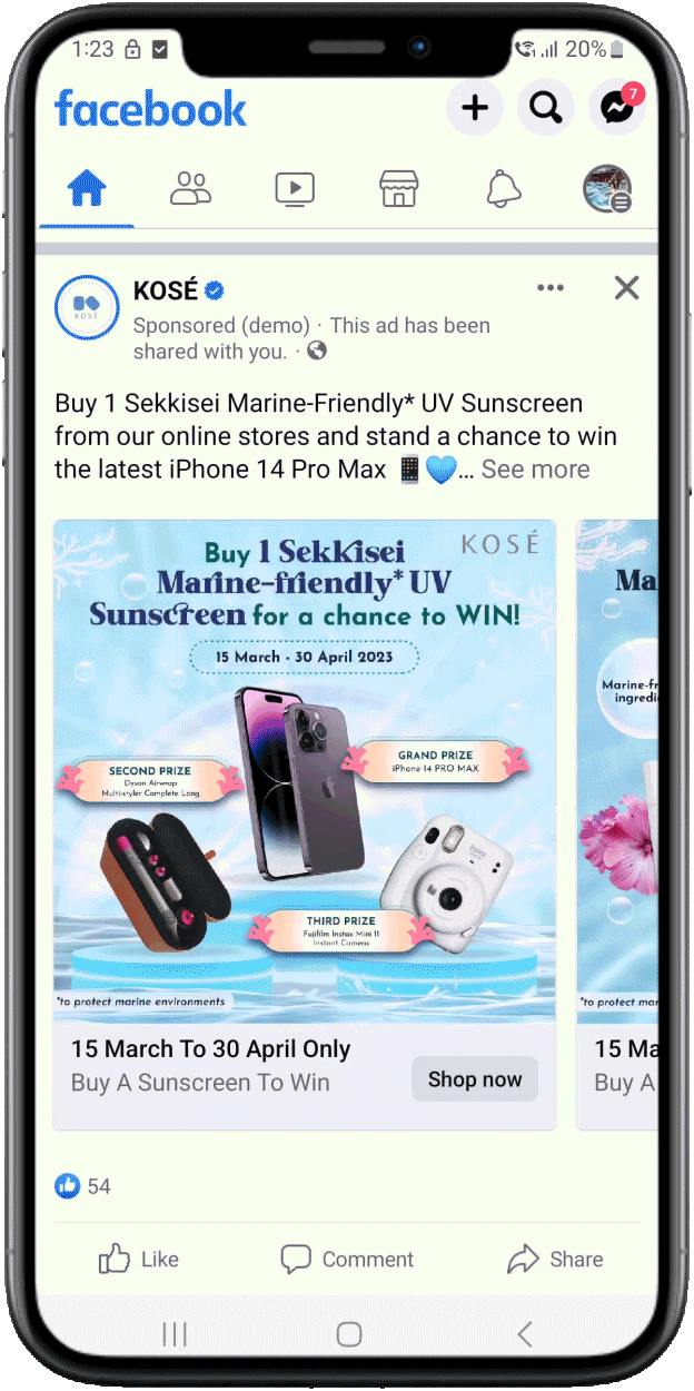 social media content for japanese skincare brand kose protect your skin campaign