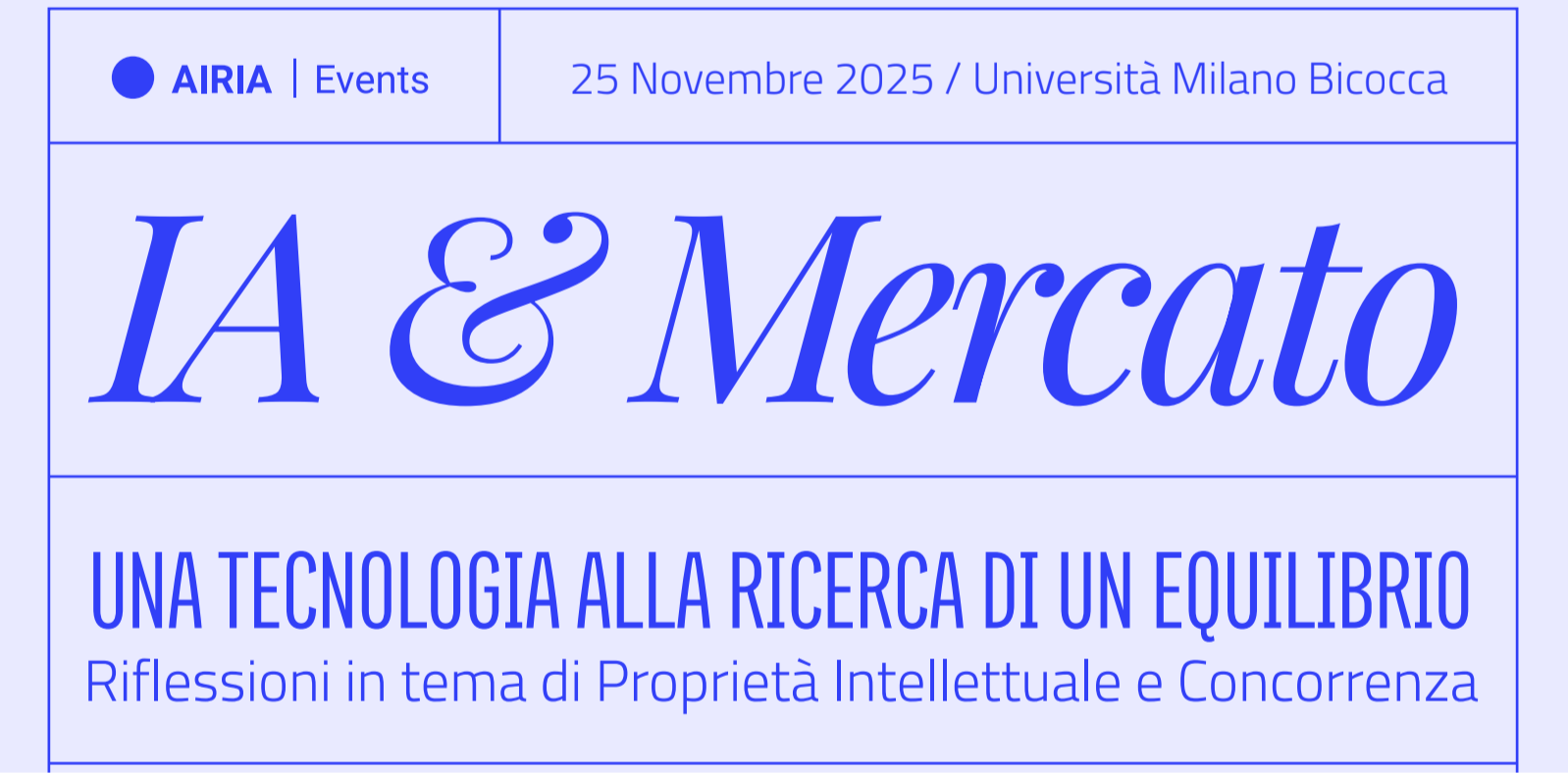 Evento 25 Novembre 2025 presso Università Bicocca IA & Mercato 