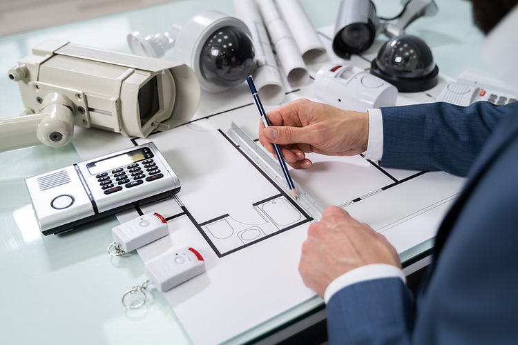 Security consultant designing a security plan