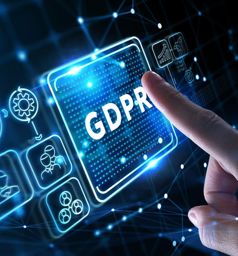 GDPR on touchscreen with finger touching it