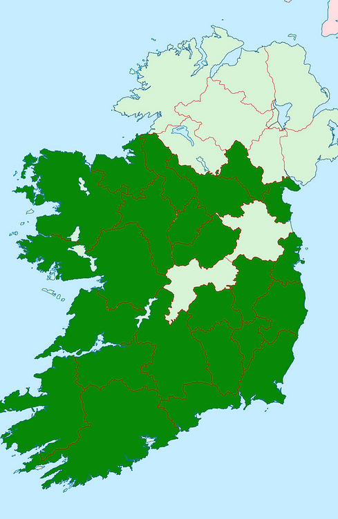 map of ireland highlight the counties that J&N have worked in