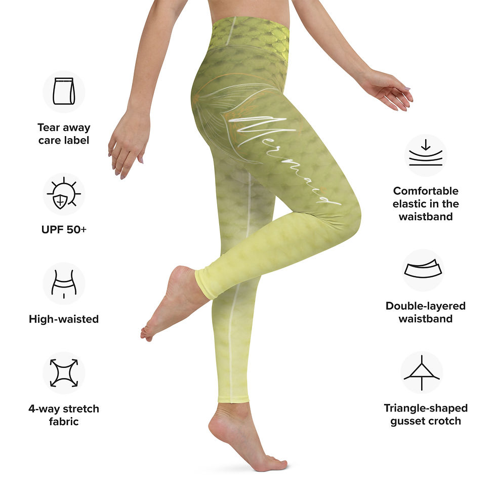 Miniature : Signature Mermaid SCALES jaune clair - Yoga Leggings