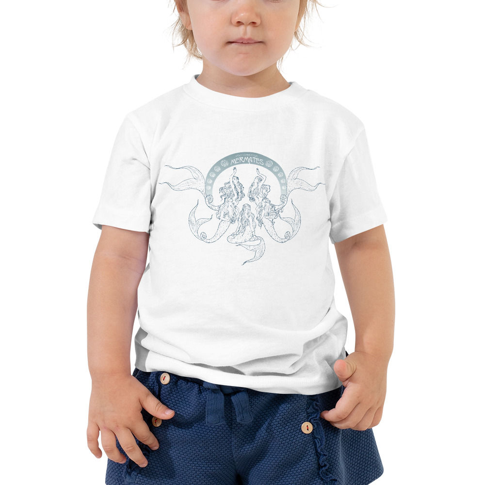 Mermates Convention 2021 - Art Nouveau WHITE Toddler Short Sleeve Tee