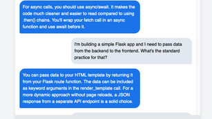 A sample preview for AI Chatbots integrated in a Web App