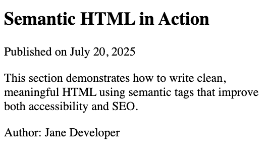 Semantic html in action - colabcodes