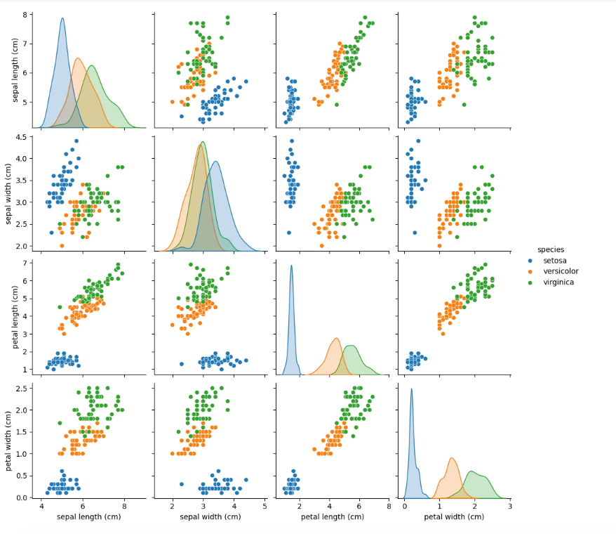 Visualizing the Data in Python - pair plot